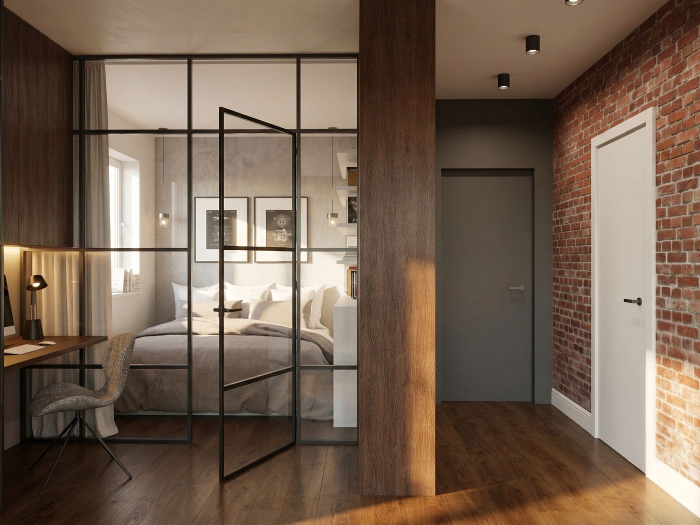 Mieszkanie open space 40m², Wrocław – kompleksowy projekt wnętrza – zdjęcie 3